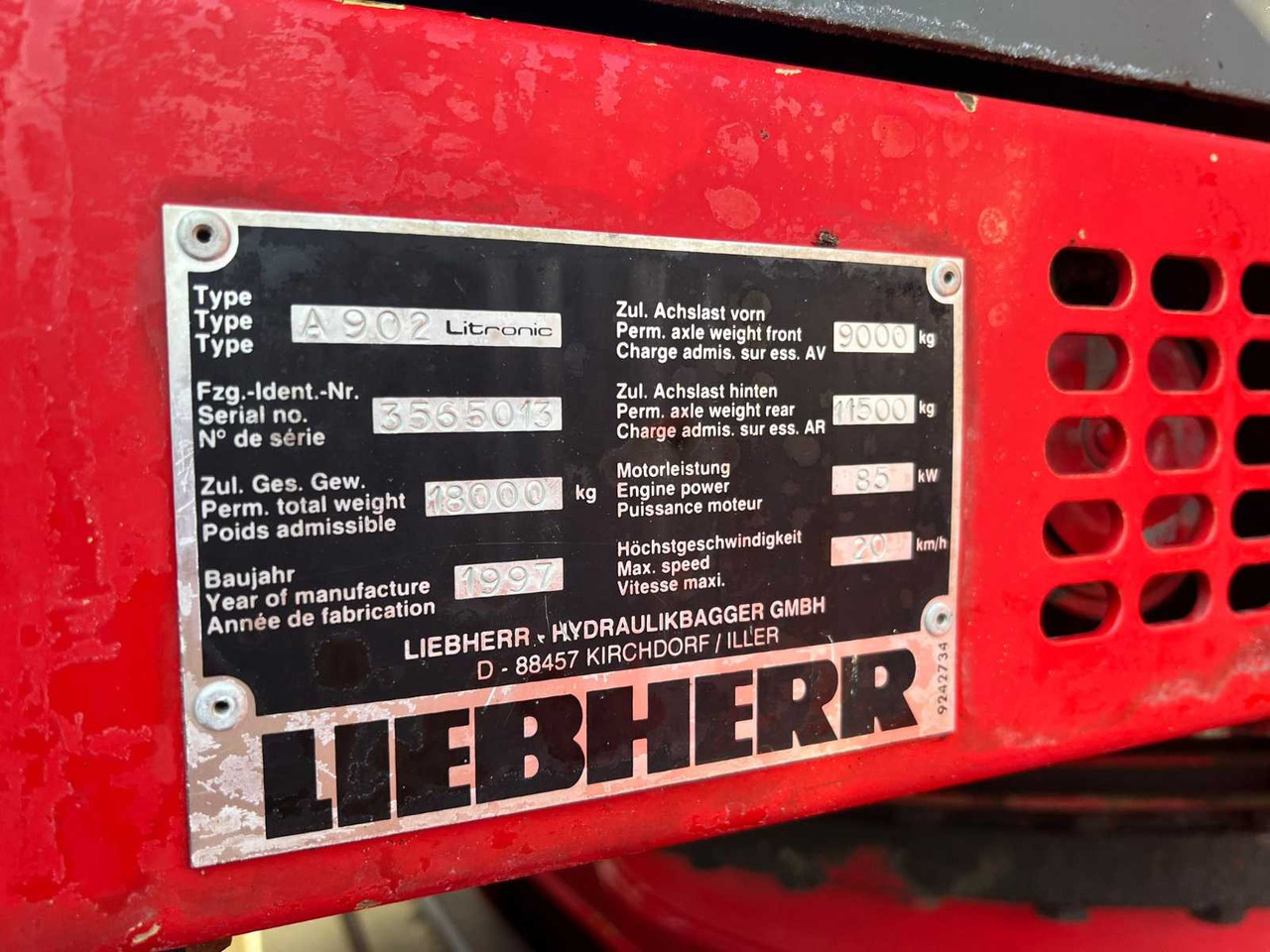 Excavadora de ruedas Liebherr A902: foto 16