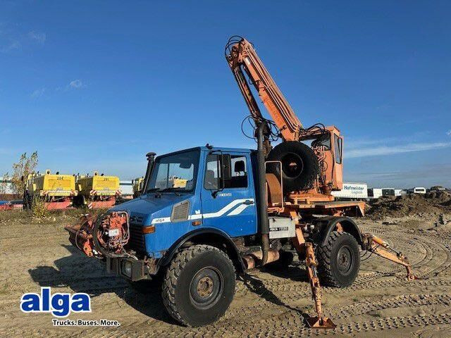 Unimog U 1450 4x4, Zug & Bergwinde, Kran, Greifer, AH - Maquinaria de construcción: foto 1 Unimog U 1450 4x4, Zug & Bergwinde, Kran, Greifer, AH - Maquinaria de construcción: foto 1