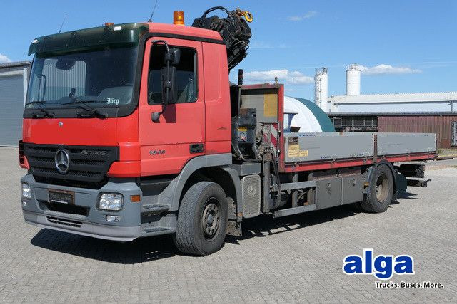 Mercedes-Benz 1844 L Actros 4x2, Hiab 144E-3, Funk, Voll-Luft - Camión caja abierta, Camión grúa: foto 1 Mercedes-Benz 1844 L Actros 4x2, Hiab 144E-3, Funk, Voll-Luft - Camión caja abierta, Camión grúa: foto 1