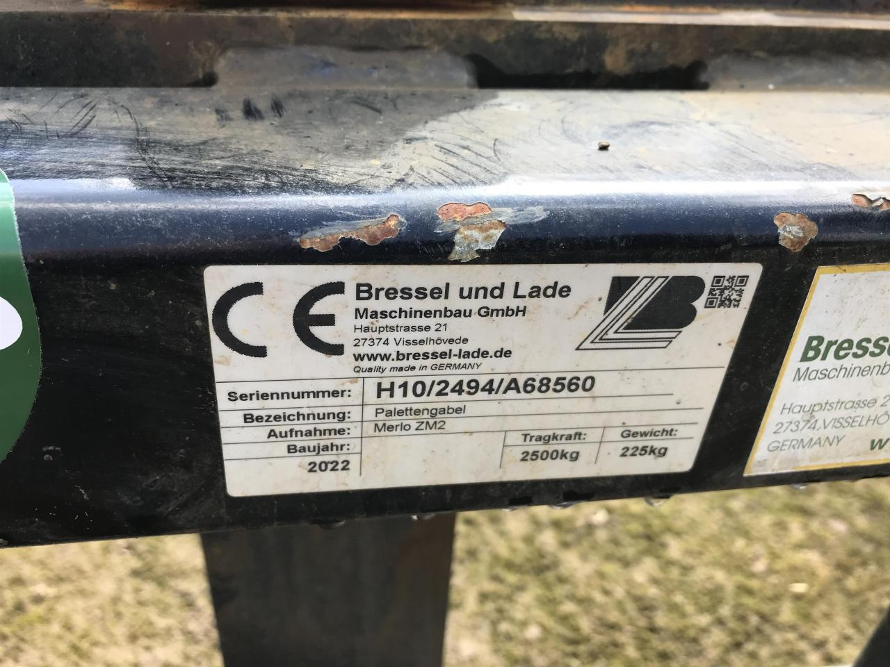 Bressel 2,5 to (1300 mm Zinken) - Horquillas para Maquinaria agrícola: foto 4 Bressel 2,5 to (1300 mm Zinken) - Horquillas para Maquinaria agrícola: foto 4