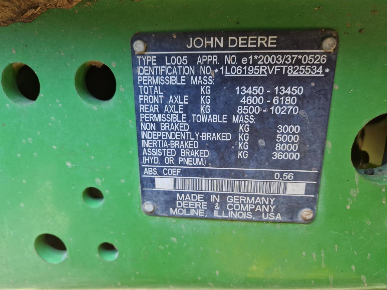 Tractor John Deere 6195R: foto 9