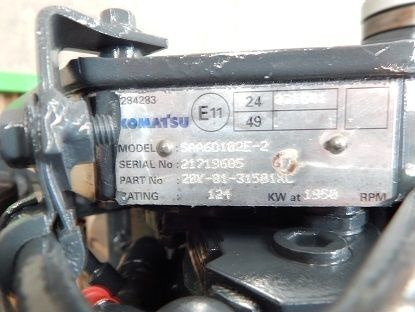 Komatsu SAA6D102E-20K-01-31501 Komatsu WA320-5 / PC240-7 - Motor para Cargadora de ruedas: foto 2 Komatsu SAA6D102E-20K-01-31501 Komatsu WA320-5 / PC240-7 - Motor para Cargadora de ruedas: foto 2