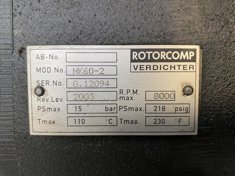 Compresor de aire Creemers RCN 15-60 15 kW 2000 L / min 10 Bar Elektrische Schroefcompressor: foto 12