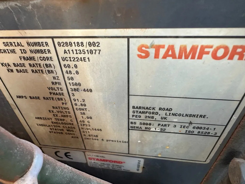 Generador industriale Iveco FPT NEF45 SM1A.A004 Stamford 60 kVA Silent Renrtal generatorset: foto 12