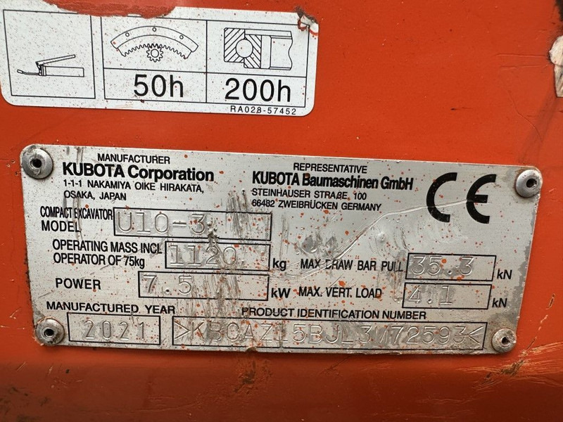 Kubota U10-3 Minigraver Diesel Graafmachine 2021 ! 690 uur ! As New ! - Miniexcavadora: foto 4 Kubota U10-3 Minigraver Diesel Graafmachine 2021 ! 690 uur ! As New ! - Miniexcavadora: foto 4