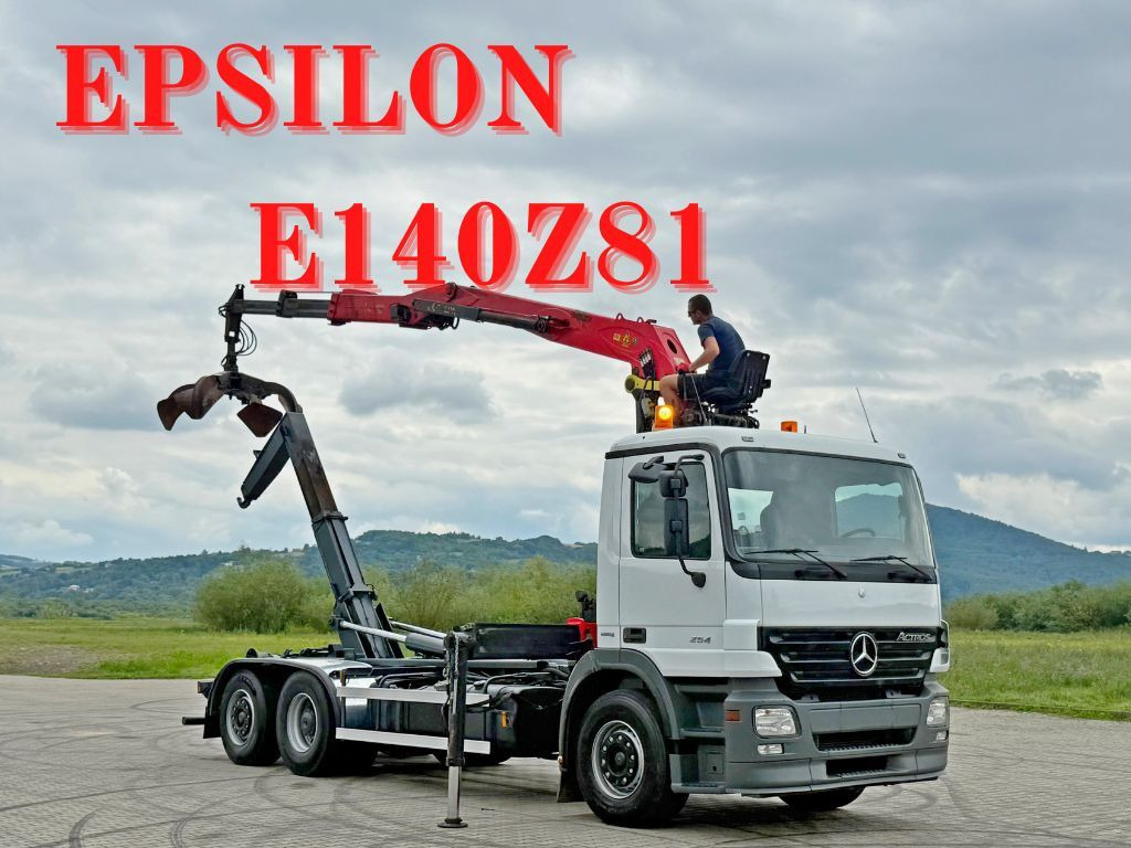 Mercedes-Benz ACTROS 2541 * ABROLLKIPPER * EPSILON E140Z81*TOP - Camión multibasculante, Camión grúa: foto 1 Mercedes-Benz ACTROS 2541 * ABROLLKIPPER * EPSILON E140Z81*TOP - Camión multibasculante, Camión grúa: foto 1