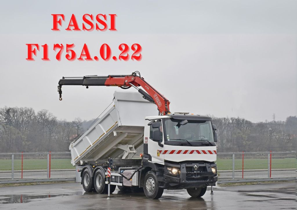 Renault C380 *KIPPER 5,10 m* FASSI F175A.0.22+FUNK /6x4 - Camión grúa, Camión volquete: foto 1 Renault C380 *KIPPER 5,10 m* FASSI F175A.0.22+FUNK /6x4 - Camión grúa, Camión volquete: foto 1