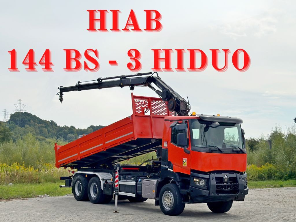 Renault K 380 * HIAB 144 BS - 3 HIDUO + FUNK * 6x4 * TOP - Camión volquete, Camión grúa: foto 1 Renault K 380 * HIAB 144 BS - 3 HIDUO + FUNK * 6x4 * TOP - Camión volquete, Camión grúa: foto 1