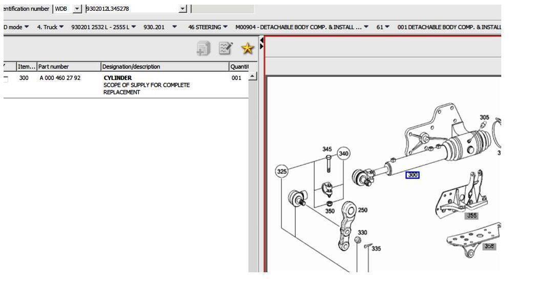 WORKING CYLINDER STEERING ACTROS MP2 RHD - Hidráulica para Camión: foto 1 WORKING CYLINDER STEERING ACTROS MP2 RHD - Hidráulica para Camión: foto 1