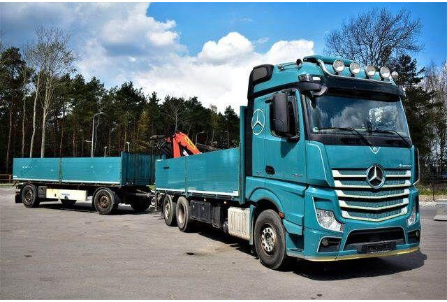 Mercedes-Benz ACTROS 2545 6x2 2545 PALFINGER PK 16001 Kran - Camión caja abierta, Camión grúa: foto 1 Mercedes-Benz ACTROS 2545 6x2 2545 PALFINGER PK 16001 Kran - Camión caja abierta, Camión grúa: foto 1