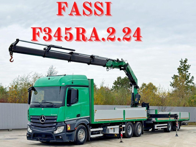 Mercedes-Benz ACTROS 2645* FASSI F345 RA 2.4/FUNK+Anhänger - Camión caja abierta, Camión grúa: foto 1 Mercedes-Benz ACTROS 2645* FASSI F345 RA 2.4/FUNK+Anhänger - Camión caja abierta, Camión grúa: foto 1
