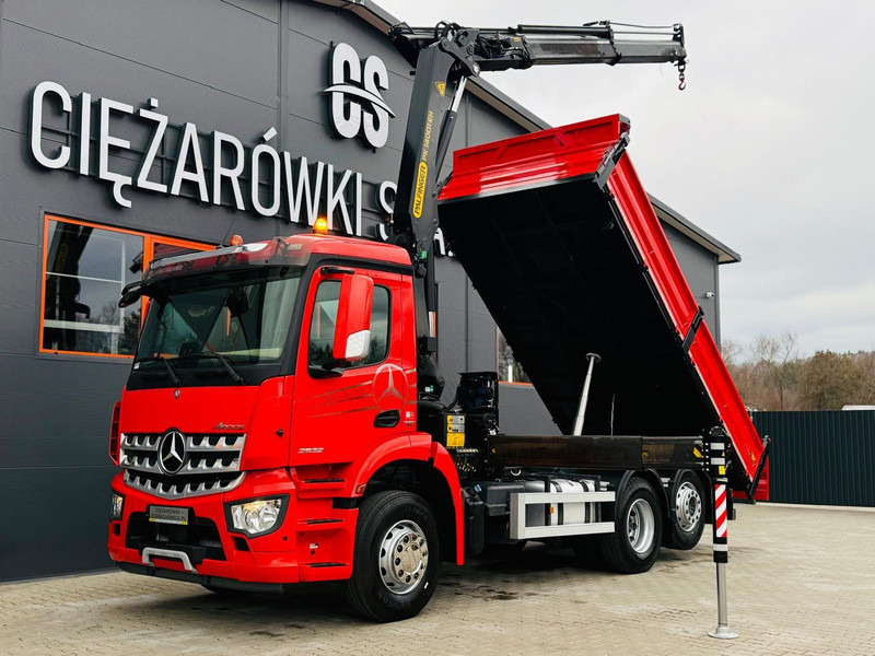 Mercedes-Benz AROCS 2532 // E6 // wywrotka 3-Stronna + PALFINGER PK 14001-EH / - Camión volquete, Camión grúa: foto 1 Mercedes-Benz AROCS 2532 // E6 // wywrotka 3-Stronna + PALFINGER PK 14001-EH / - Camión volquete, Camión grúa: foto 1