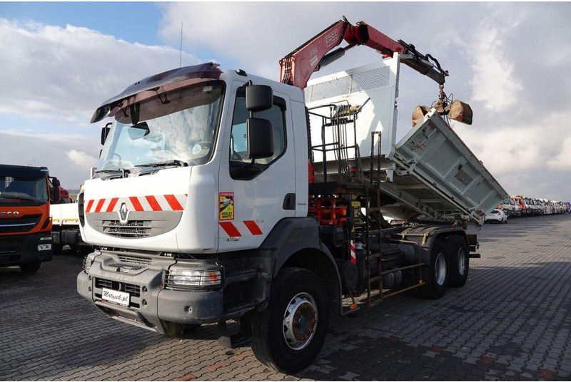 Renault KERAX 410 / 6x4 / WYWROTKA + HDS FASSI F150 / HYDROBURTA / BORDM - Camión volquete, Camión grúa: foto 2 Renault KERAX 410 / 6x4 / WYWROTKA + HDS FASSI F150 / HYDROBURTA / BORDM - Camión volquete, Camión grúa: foto 2