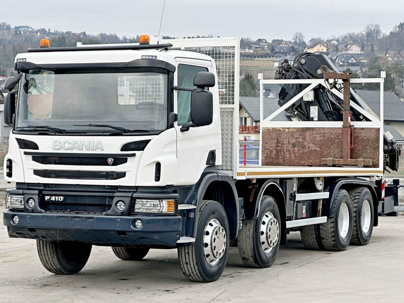 Scania P 410*PLATFORM 7,00m*HIAB 244 E-5 HIPRO+FUNK/8x4 - Camión caja abierta, Camión grúa: foto 4 Scania P 410*PLATFORM 7,00m*HIAB 244 E-5 HIPRO+FUNK/8x4 - Camión caja abierta, Camión grúa: foto 4