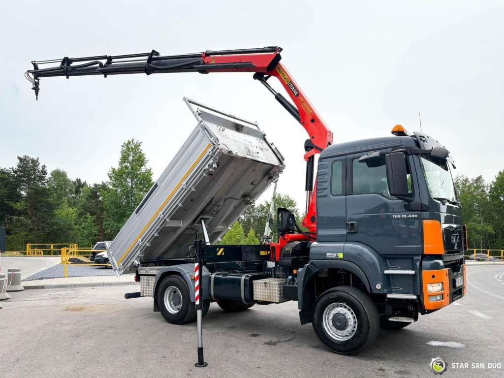 MAN TGS 18.480 PALFINGER PK 16502 HDS Crane,Kipper - Camión grúa: foto 3 MAN TGS 18.480 PALFINGER PK 16502 HDS Crane,Kipper - Camión grúa: foto 3
