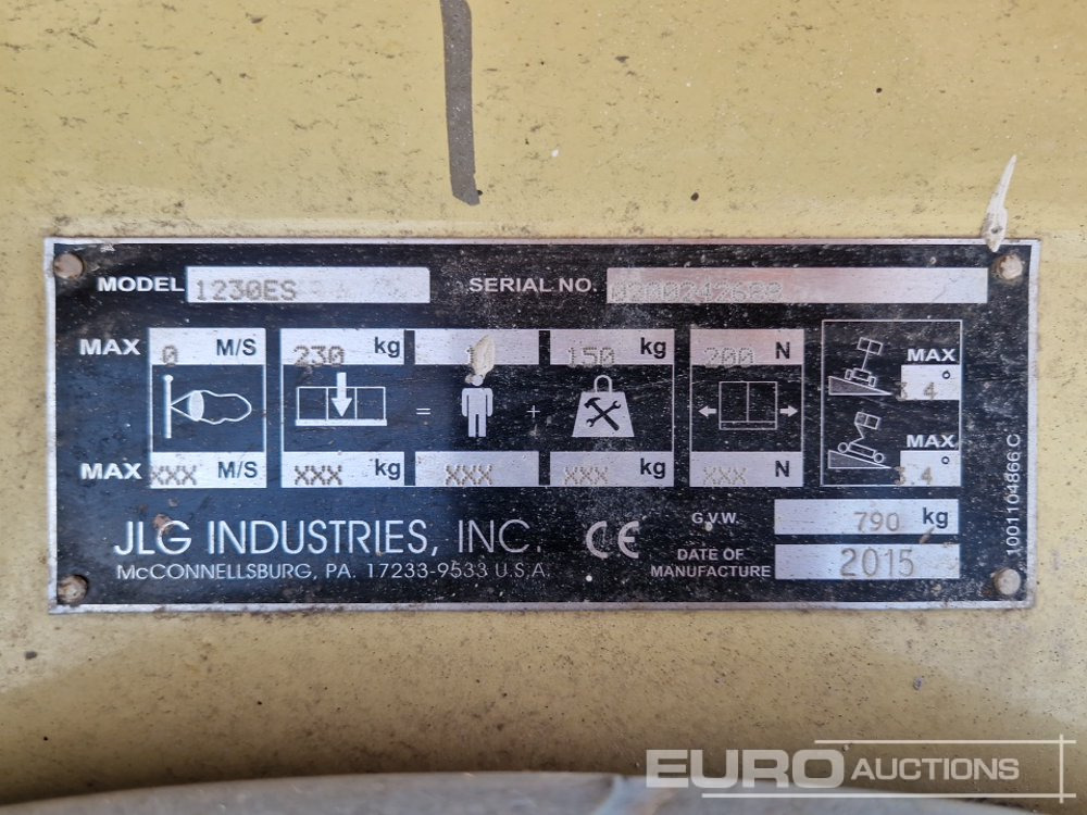 Plataforma elevadora 2015 JLG 1230ES: foto 18