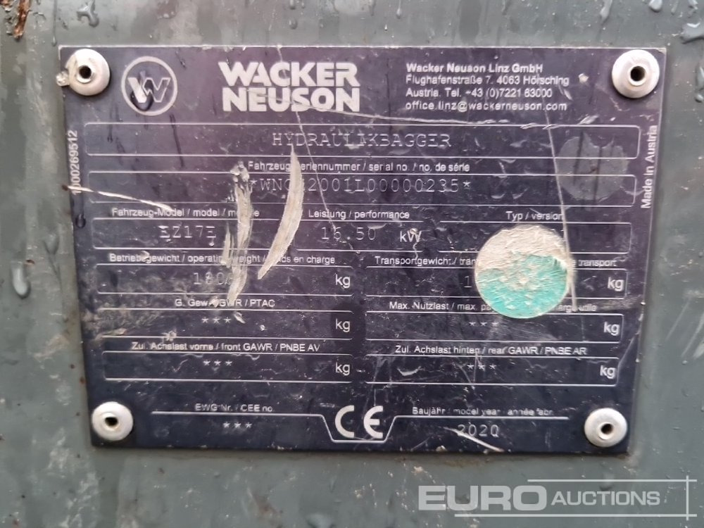 Miniexcavadora 2020 Wacker Neuson EZ17E: foto 32
