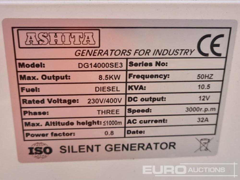 Generador industriale Unused Ashita Power DG14000SE3 10KVA: foto 12