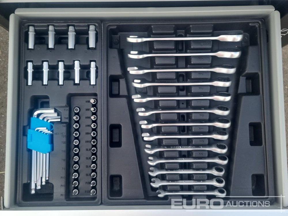 Equipo de construcción Unused Günter Wagen Germany Tool Trolley, 6 Drawers with 220 Pieces: foto 8