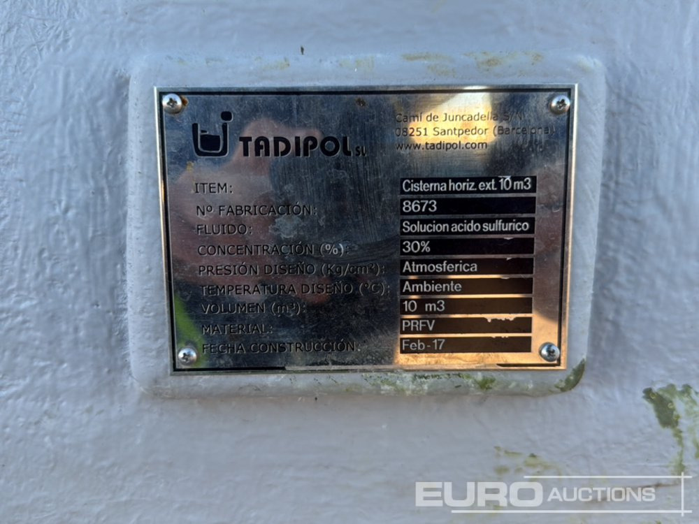 2017 Tadipol 10m3 Horizontal Bowser - Equipo de construcción: foto 5 2017 Tadipol 10m3 Horizontal Bowser - Equipo de construcción: foto 5