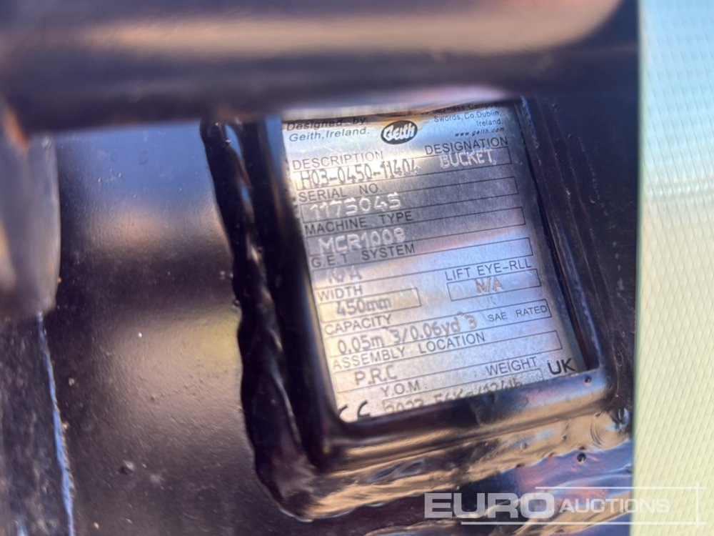 Geith Digging Bucket H03-0450-11404 to suit MCR1009 (S/N 1175045), Bucket H03-0450-11071 to Suit MCR1009 (S/N 1166016) - Cazo: foto 5 Geith Digging Bucket H03-0450-11404 to suit MCR1009 (S/N 1175045), Bucket H03-0450-11071 to Suit MCR1009 (S/N 1166016) - Cazo: foto 5