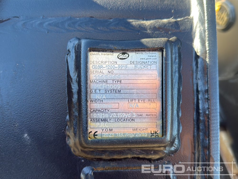 Geith Ditching Bucket G03R-1200-9919 to suit MCR1009 (S/Ns 1165960, 1165969) (2 of) - Cazo: foto 5 Geith Ditching Bucket G03R-1200-9919 to suit MCR1009 (S/Ns 1165960, 1165969) (2 of) - Cazo: foto 5