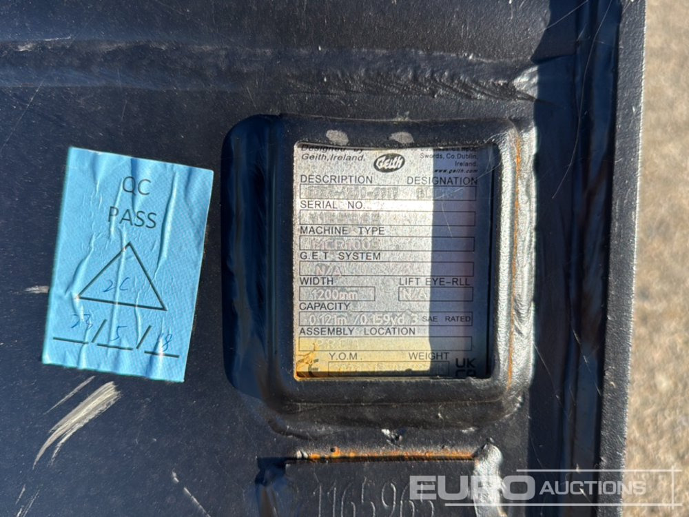 Geith Ditching Bucket G03R-1200-9919 to suit MCR1009 (S/Ns 1165971, 1165965) (2 of) - Cazo: foto 5 Geith Ditching Bucket G03R-1200-9919 to suit MCR1009 (S/Ns 1165971, 1165965) (2 of) - Cazo: foto 5