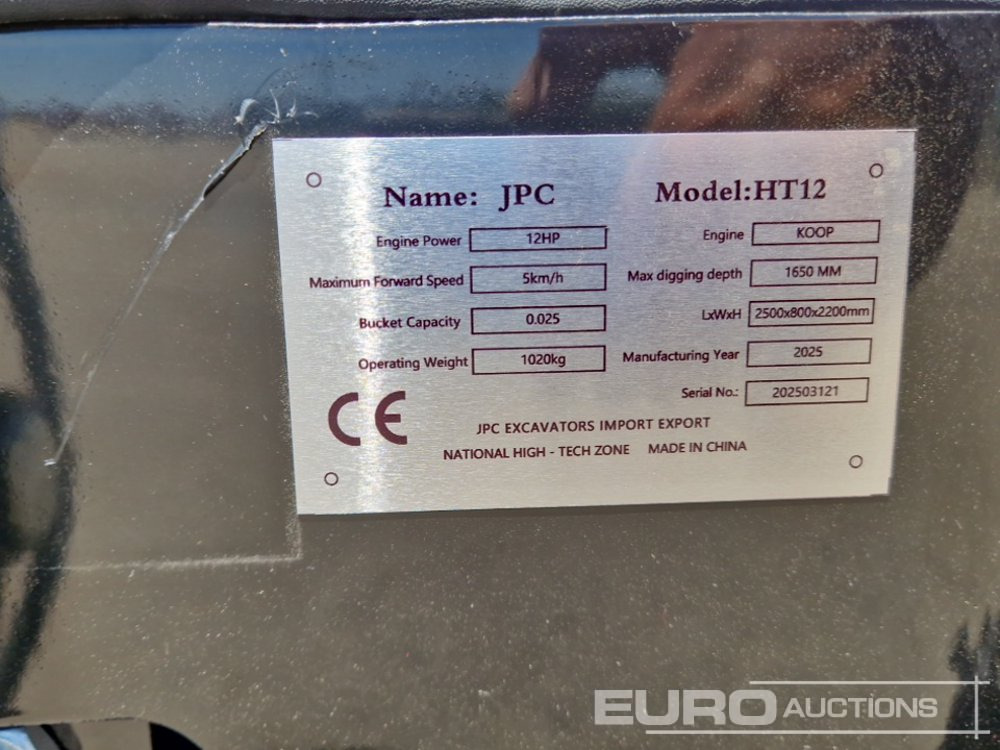 Miniexcavadora Unused 2025 JPC HT 12: foto 45
