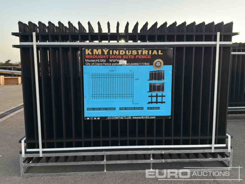 Unused 2025 KMY Industrial Iron Site Fence, Qty (20 of) Fence Panels, (20 of) Posts (W10XH6') Powder Coated Surface - Herramienta/ Equipo: foto 2 Unused 2025 KMY Industrial Iron Site Fence, Qty (20 of) Fence Panels, (20 of) Posts (W10XH6') Powder Coated Surface - Herramienta/ Equipo: foto 2