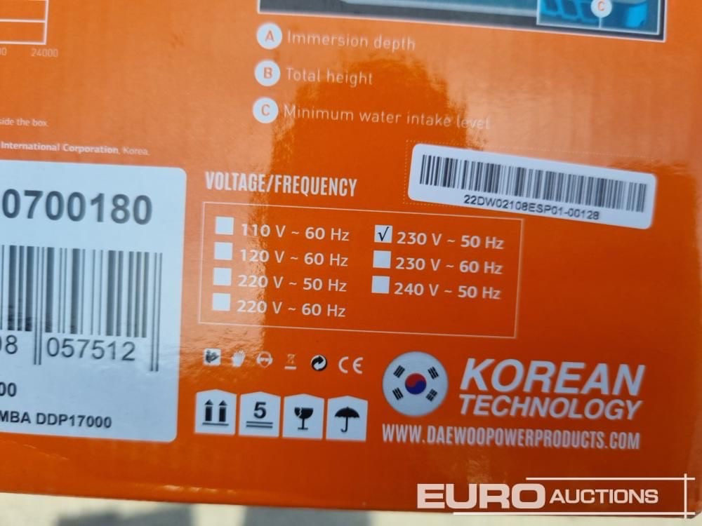 Bomba de agua Unused Daewoo DDP17000: foto 7 Bomba de agua Unused Daewoo DDP17000: foto 7