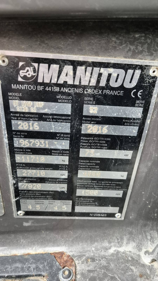 MANITOU MT1840 / 2016 - Manipulador telescópico: foto 4 MANITOU MT1840 / 2016 - Manipulador telescópico: foto 4