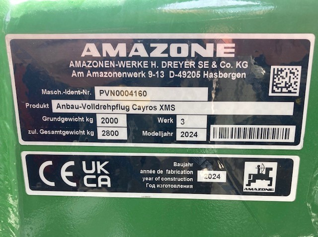 Amazone CAYROS XMS 950 SB 4-Schar - Arado: foto 2 Amazone CAYROS XMS 950 SB 4-Schar - Arado: foto 2