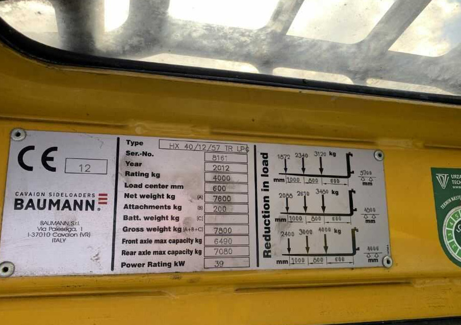 Baumann HX40/12/57TR - Carretilla de carga lateral: foto 4 Baumann HX40/12/57TR - Carretilla de carga lateral: foto 4