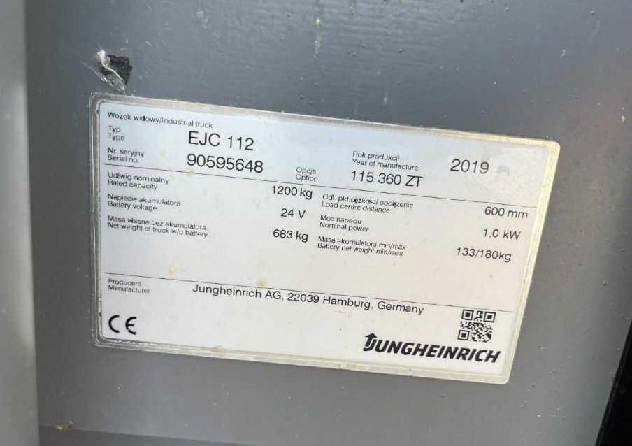 Jungheinrich EJC112 - Apilador: foto 4 Jungheinrich EJC112 - Apilador: foto 4