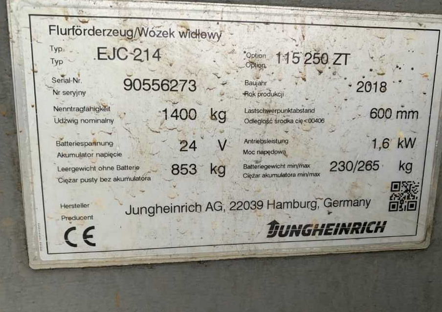 Jungheinrich EJC214 - Apilador: foto 4 Jungheinrich EJC214 - Apilador: foto 4