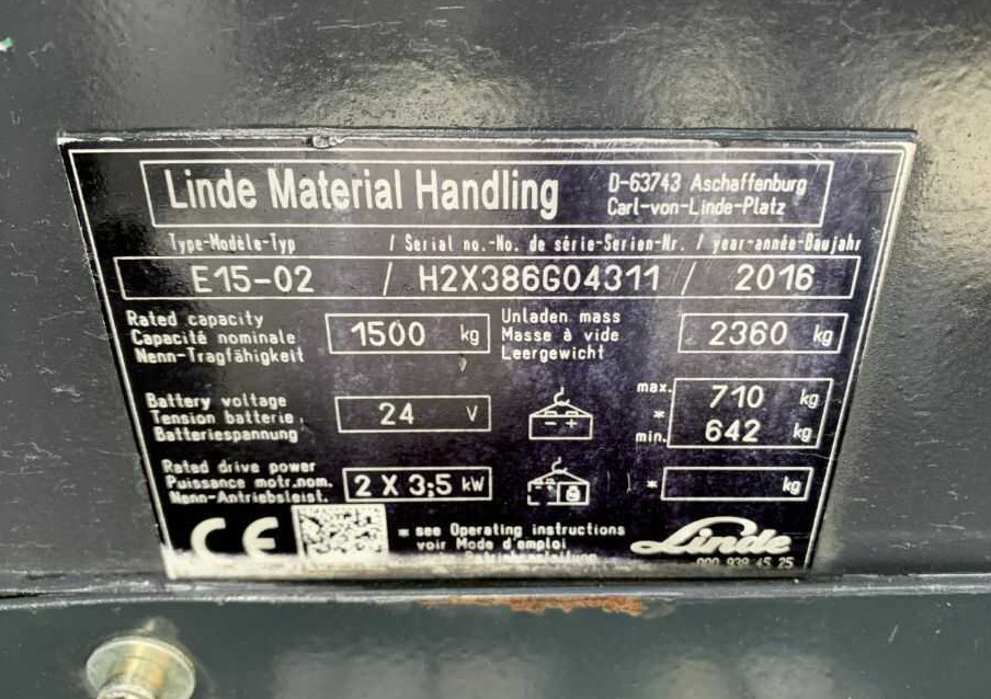 Linde E15-02 - Carretilla elevadora eléctrica: foto 3 Linde E15-02 - Carretilla elevadora eléctrica: foto 3