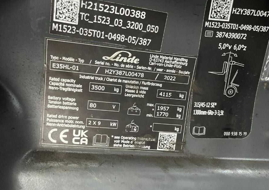 Linde E35HL-01 - Carretilla elevadora eléctrica: foto 4 Linde E35HL-01 - Carretilla elevadora eléctrica: foto 4