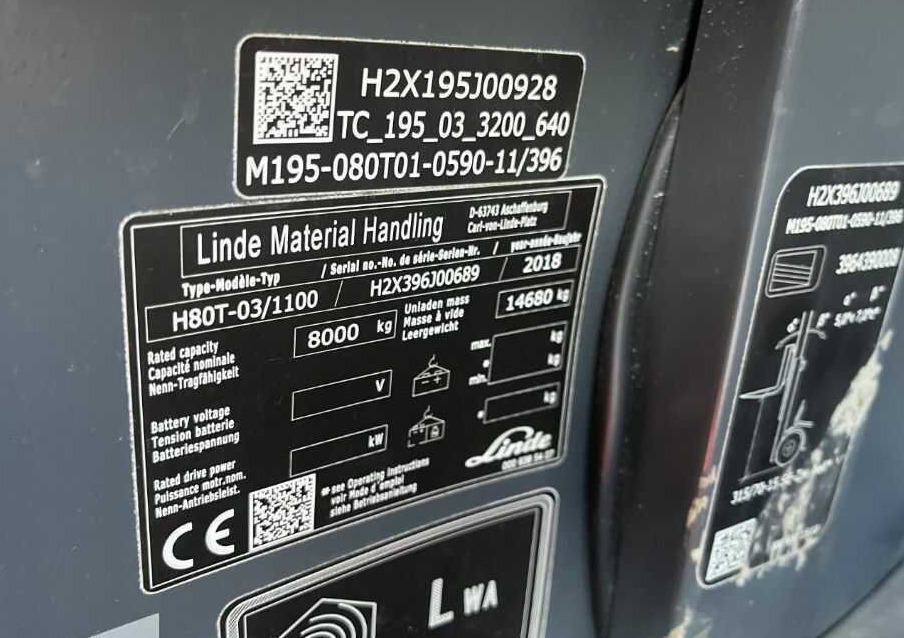 Linde H80T-03/1100 - Carretilla elevadora de gas: foto 4 Linde H80T-03/1100 - Carretilla elevadora de gas: foto 4