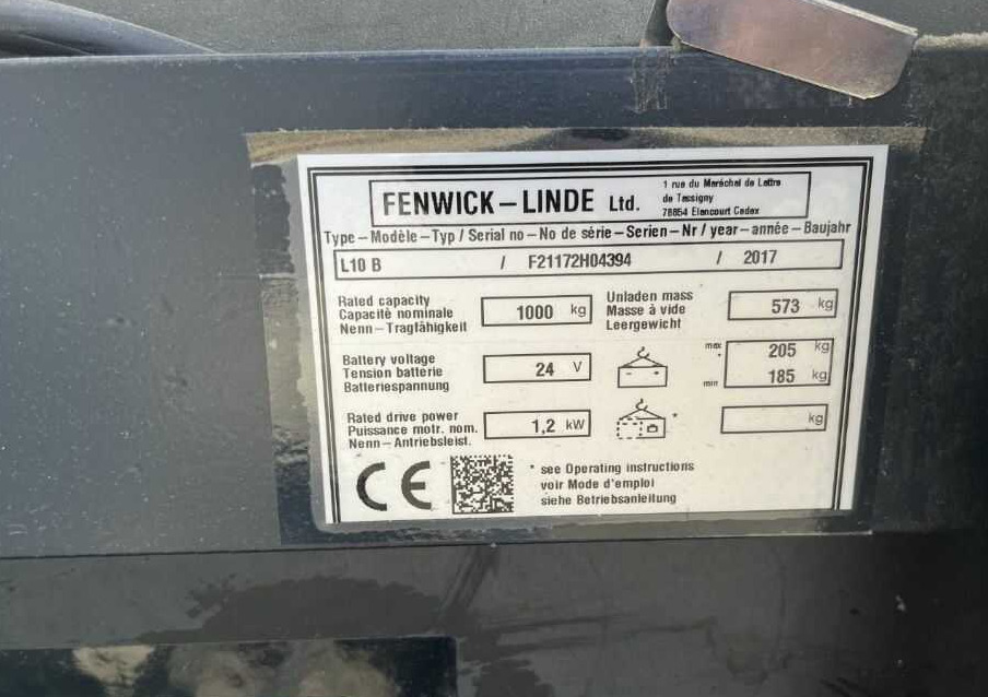 Linde L10B - Apilador: foto 4 Linde L10B - Apilador: foto 4