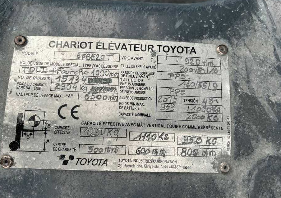 Toyota 8FBE20T - Carretilla elevadora eléctrica: foto 4 Toyota 8FBE20T - Carretilla elevadora eléctrica: foto 4