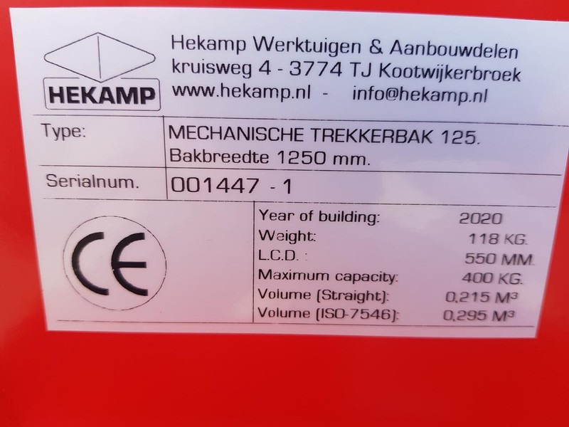 Mechanische kiepbak 125 - Cazo: foto 5 Mechanische kiepbak 125 - Cazo: foto 5
