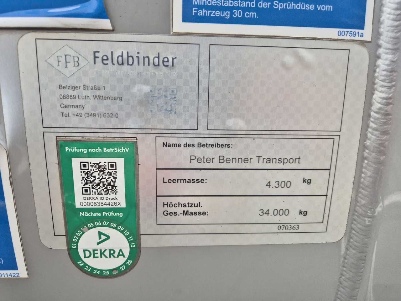 Semirremolque cisterna Feldbinder TSA 30.3 Gefahrgut ADR, 1 Kammer 30.000 Liter: foto 15