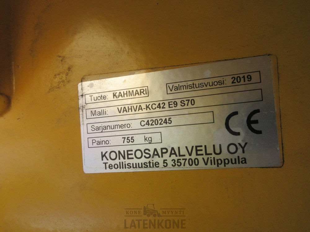 Pinza de manipulación para Maquinaria de construcción Vahva KC42 E9 S70 kaivinkoneen koura: foto 11