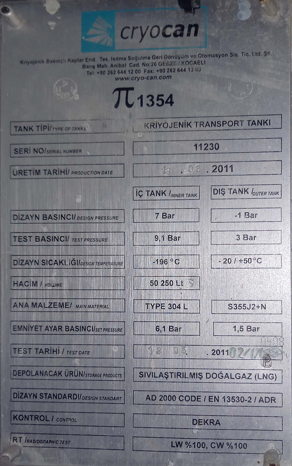Cryocan Gas tank cryogenic semi-trailer used for LNG Methane - Semirremolque cisterna: foto 5 Cryocan Gas tank cryogenic semi-trailer used for LNG Methane - Semirremolque cisterna: foto 5