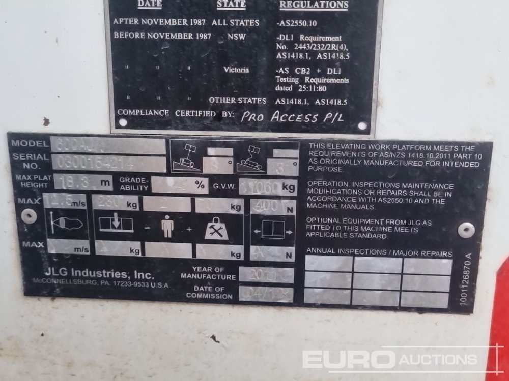 Plataforma elevadora 2011 JLG 600AJ: foto 39 Plataforma elevadora 2011 JLG 600AJ: foto 39