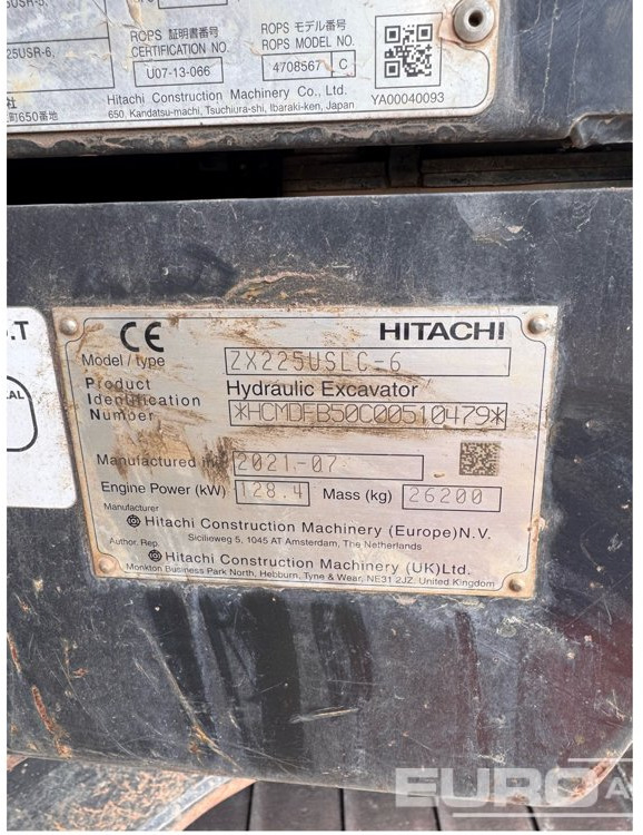 Excavadora de cadenas 2021 Hitachi ZX225USLC-6: foto 6