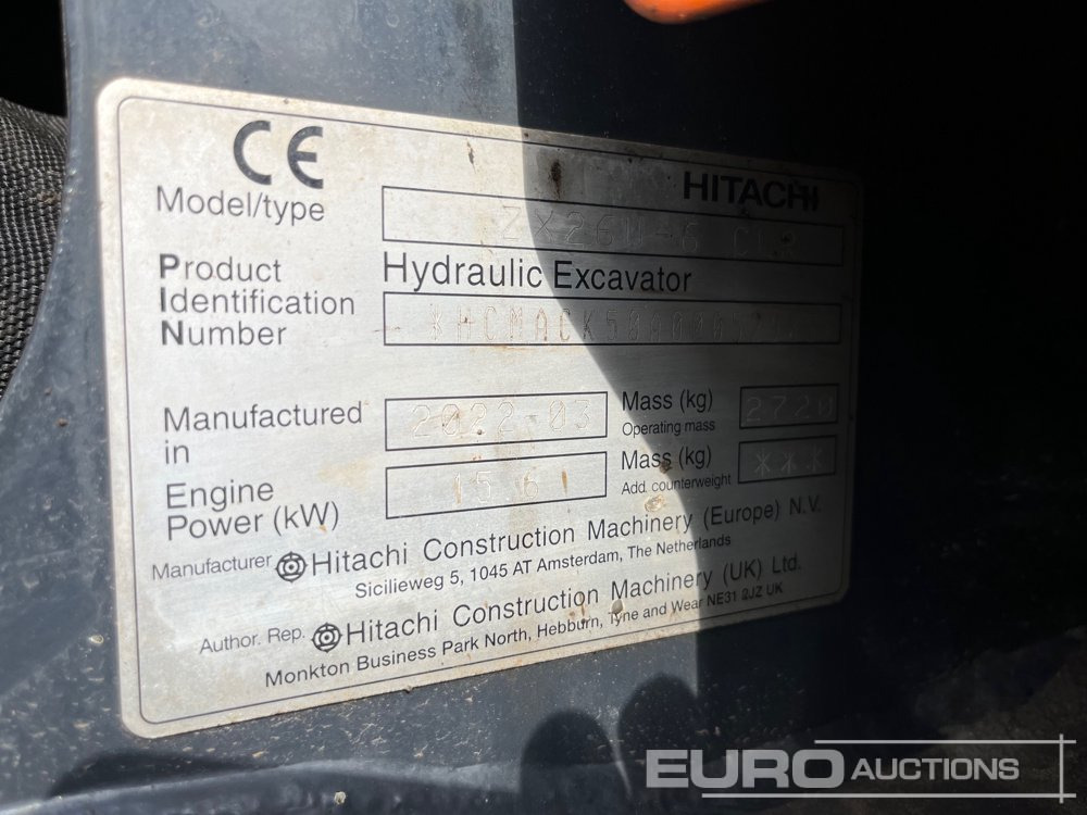 2022 Hitachi ZX26U-6 CLR - Miniexcavadora: foto 3 2022 Hitachi ZX26U-6 CLR - Miniexcavadora: foto 3