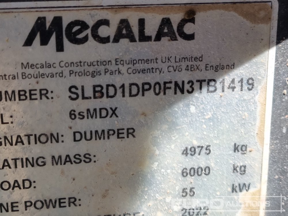 Minidumper 2022 Mecalac 6SMDX: foto 33