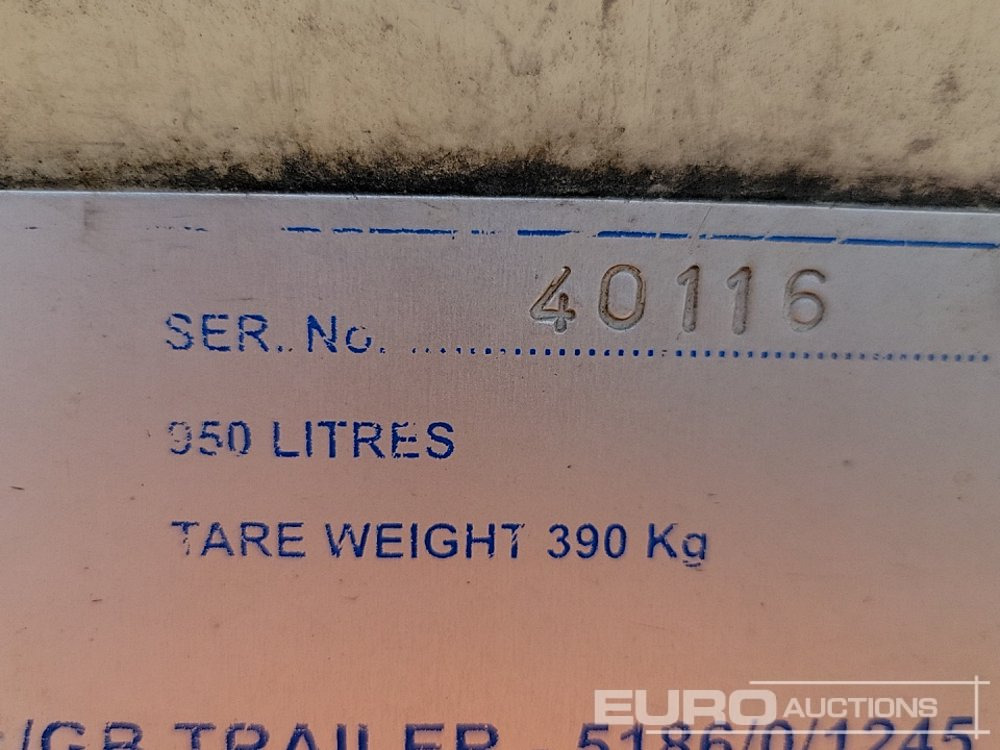 Tanque de almacenamiento Trailer Engineering 50 Litre Single Axle Bunded Fuel Bowser, Manual Pump: foto 21
