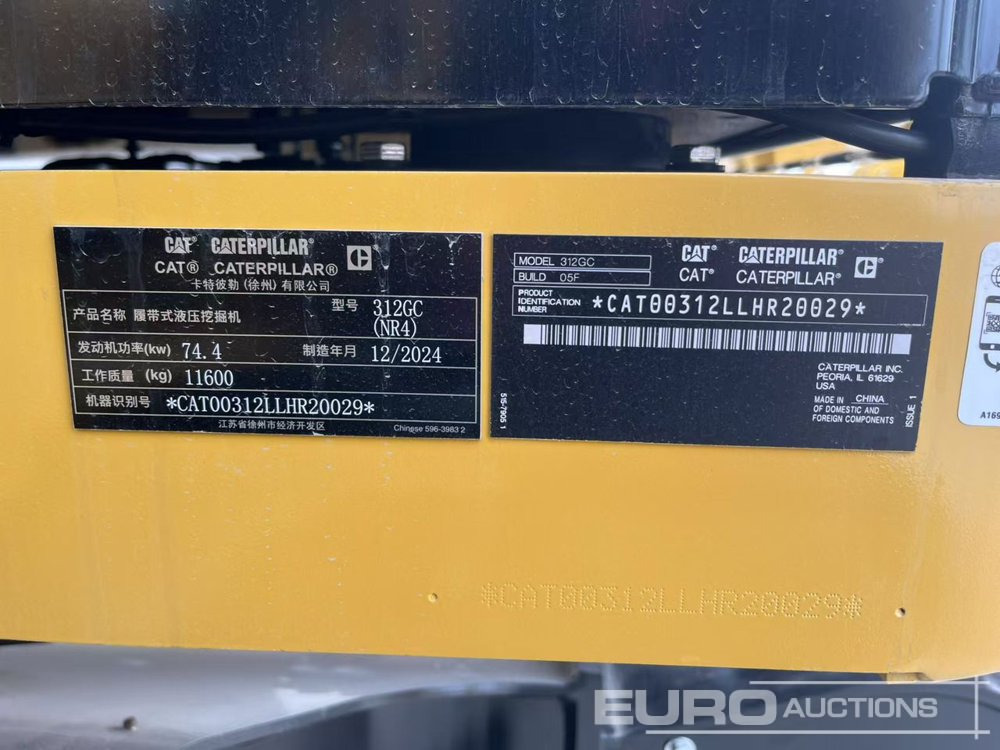 Excavadora de cadenas Unused 2024 CAT 312GC: foto 14